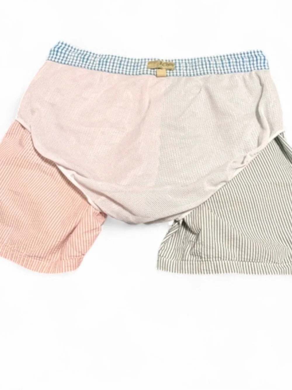 J.Crew Patchwork Seersucker Swim Trunks | Men’s Size Small | Colorblock Striped